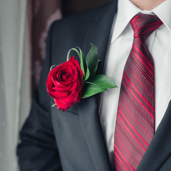 red rose Boutonnière